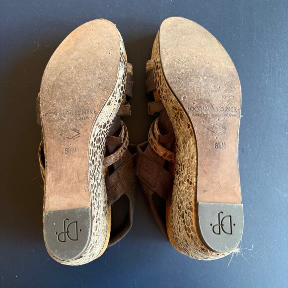 Donald J Pliner Women's Becky Wedge Sandals Brown Pebble Print Slingback 8.5 M - Picture 9 of 10